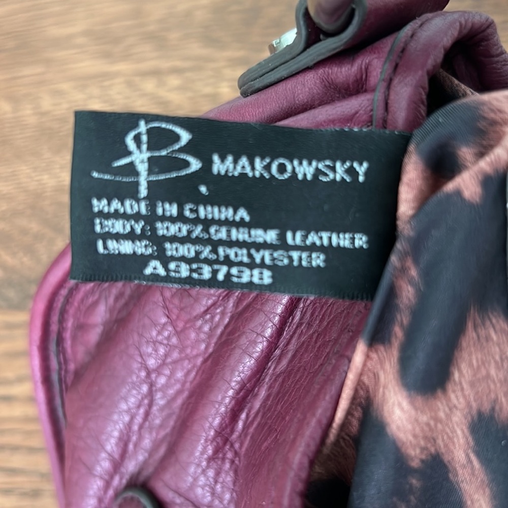 B Makowsky vintage leather shoulder handbag beautiful deep purple color - Picture 8 of 12